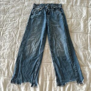 American Eagle Outfitters Blue Flare Wide Leg Jeans